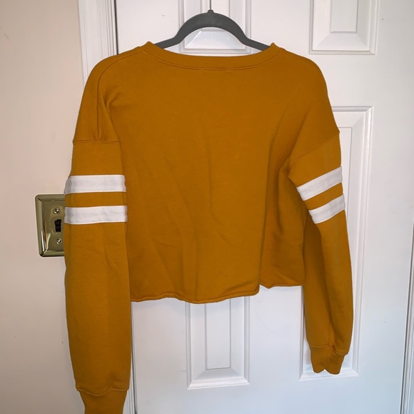 Burnt Yellow Cropped CrewNeck - Picture 2 of 3